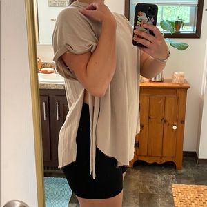 Anthropologie Lavender Field Side Tie Top